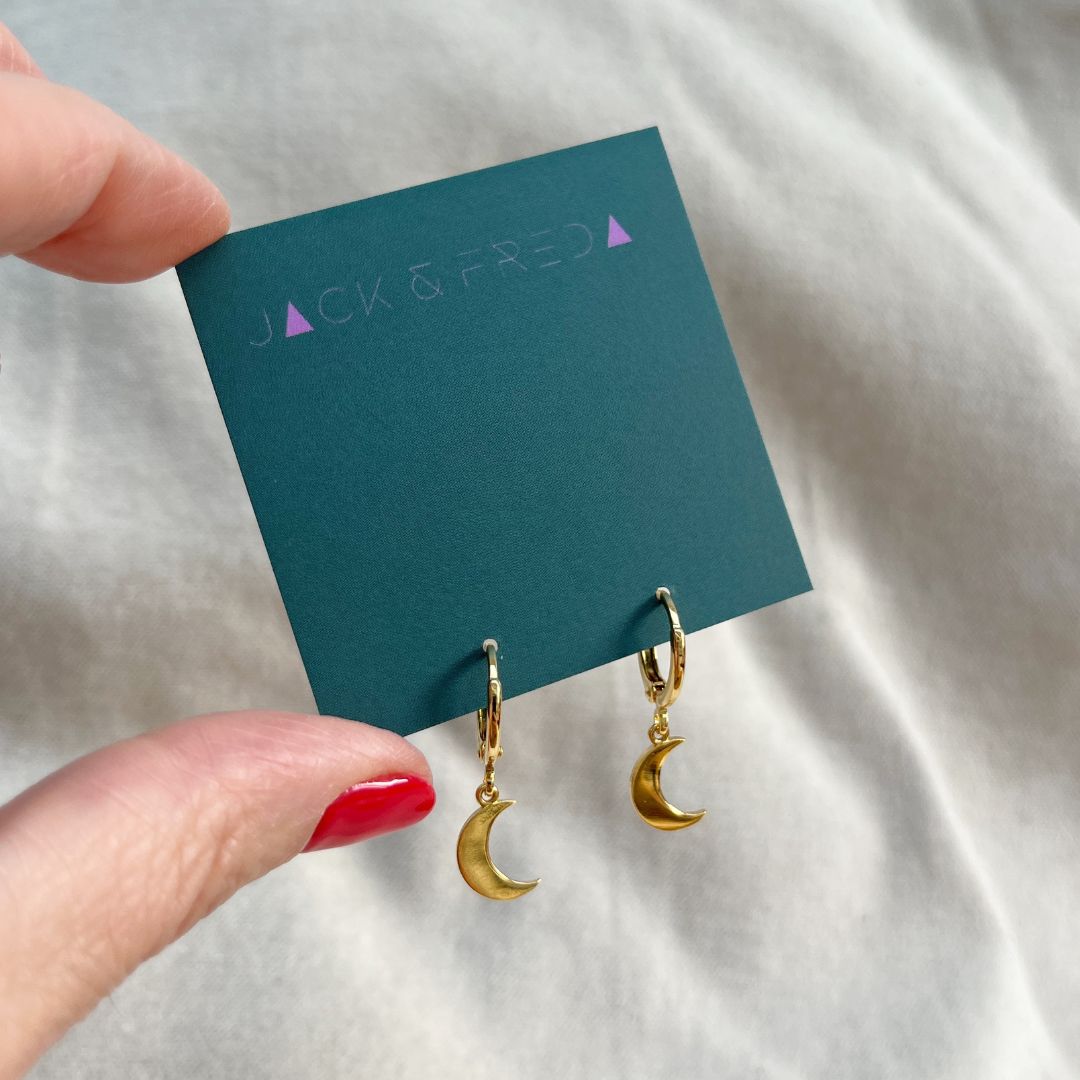 MOON HUGGIE EARRINGS