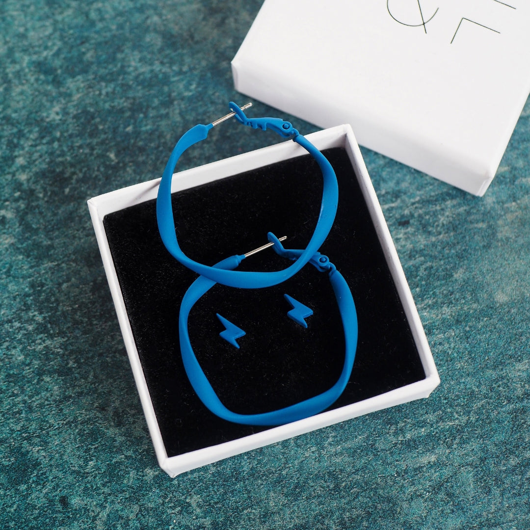 LIGHTNING BOLT STUDS & HOOPS BUNDLE