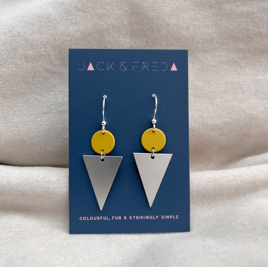 NEW! LOLA TRIANGLE EARRINGS - SILVER