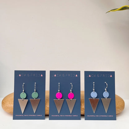 LOLA TRIANGLE EARRINGS (SILVER) - VARIOUS COLOURS