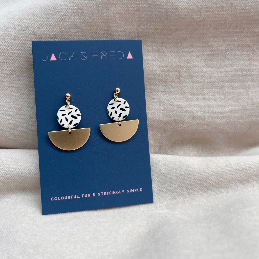 NEW! LOLA SEMI-CIRCLE STUDS - GOLD