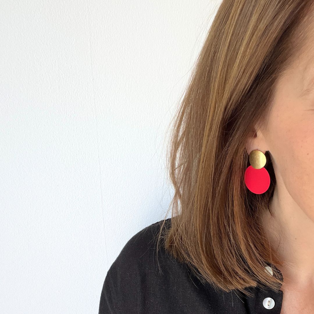 NEW! CIRCLE DISC EARRINGS - VARIOUS COLOURS