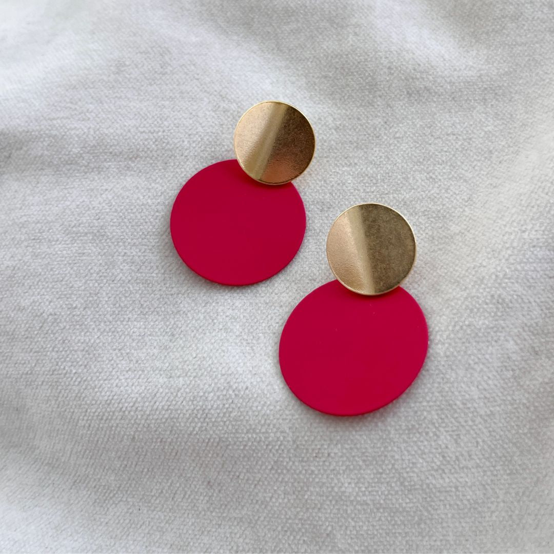 NEW! CIRCLE DISC EARRINGS - VARIOUS COLOURS