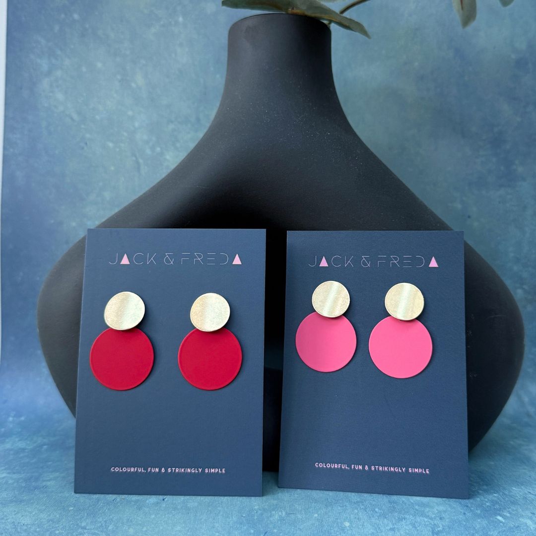 NEW! CIRCLE DISC EARRINGS - VARIOUS COLOURS