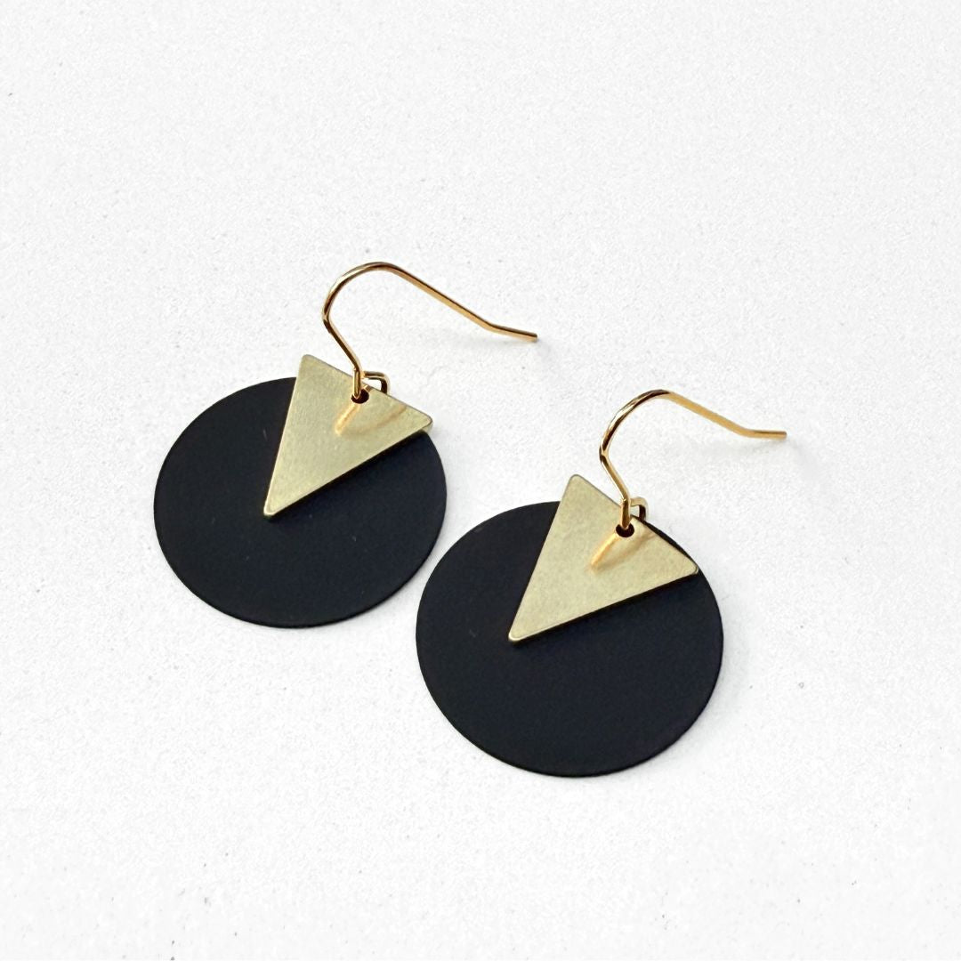 COLOURED DISC EARRINGS - VARIOUS COLOURS
