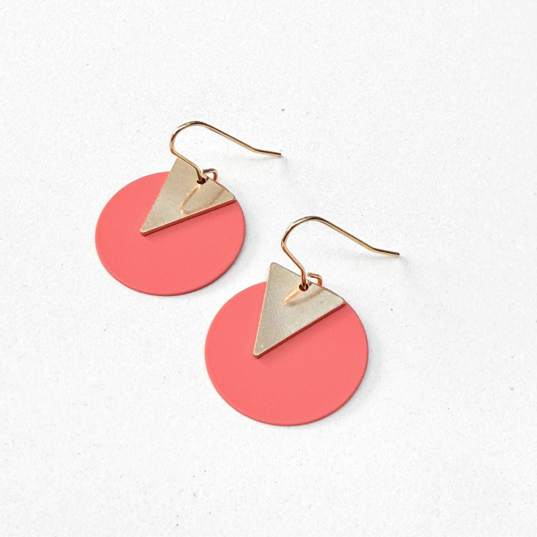 COLOURED DISC EARRINGS - VARIOUS COLOURS