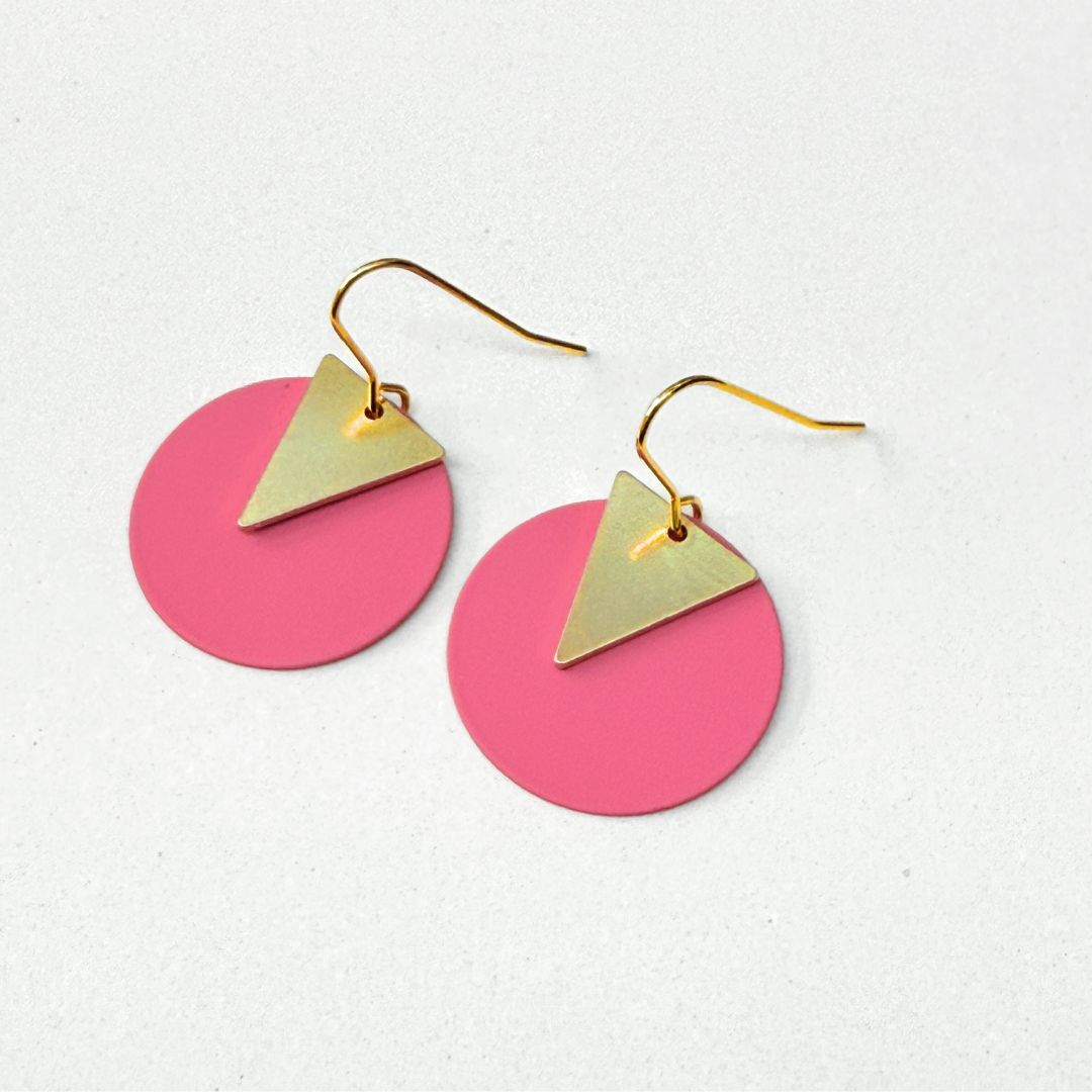 COLOURED DISC EARRINGS - VARIOUS COLOURS