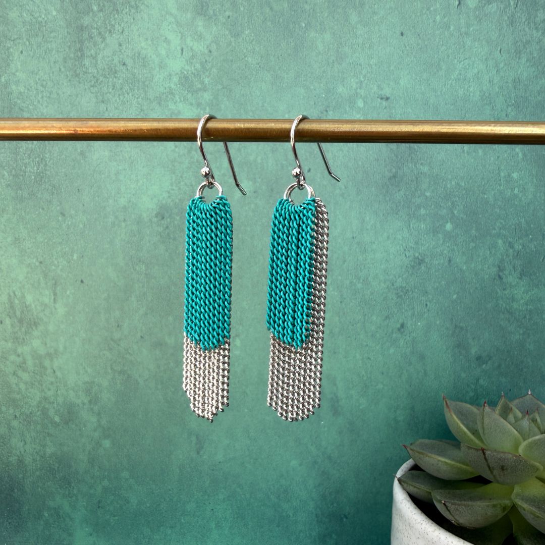 COLOURFUL TASSEL EARRINGS (SILVER)