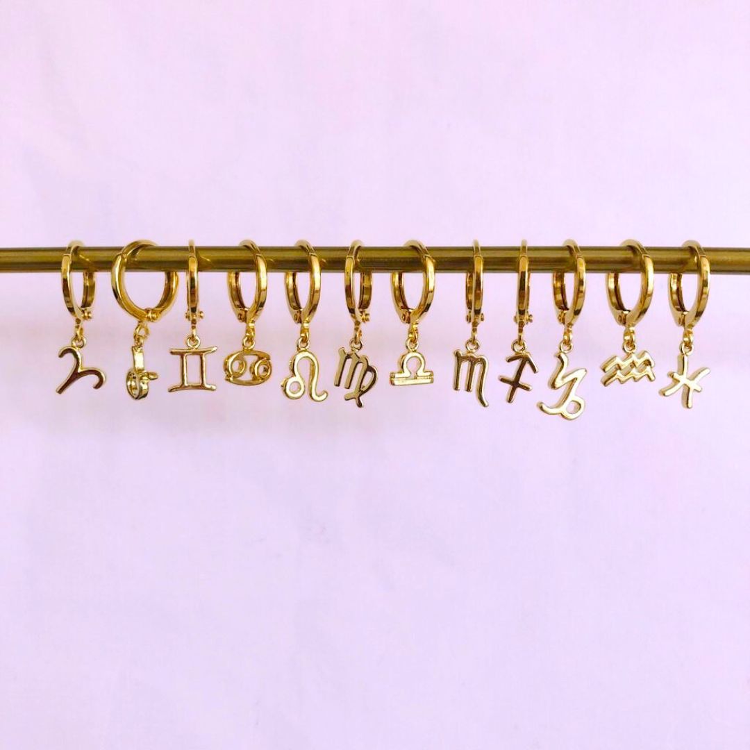 ZODIAC HUGGIES - GOLD & SILVER (SOLD AS SINGLES)