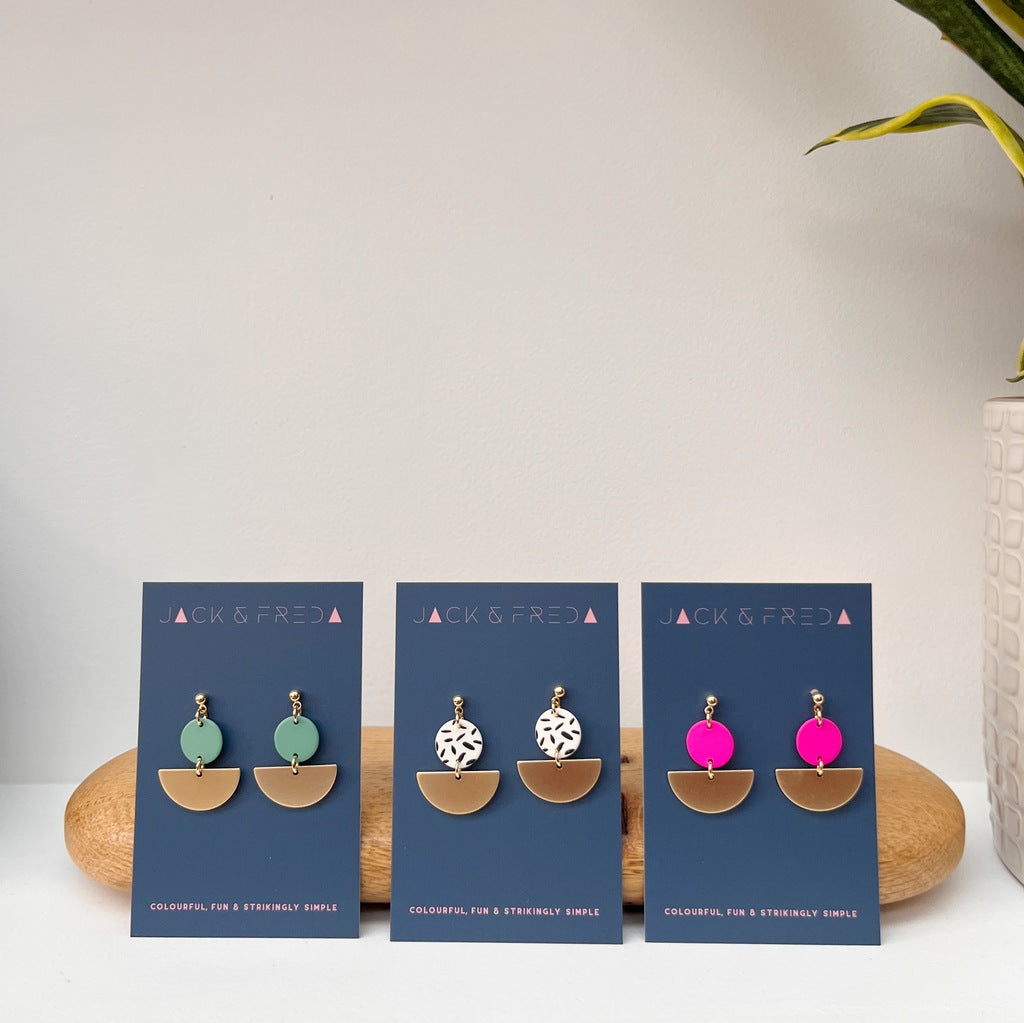 NEW! LOLA SEMI-CIRCLE STUDS - GOLD