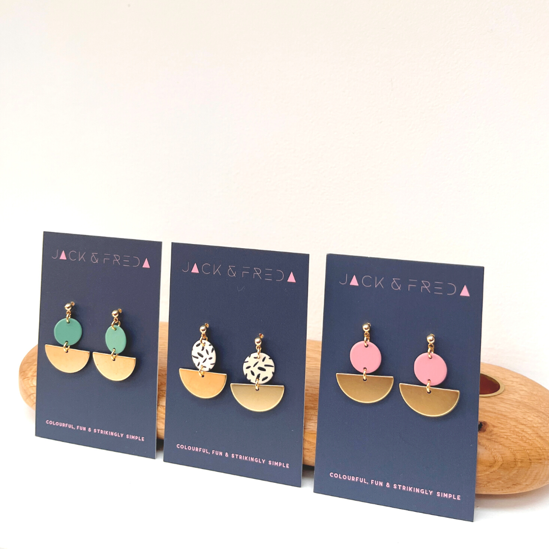 NEW! LOLA SEMI-CIRCLE STUDS - GOLD