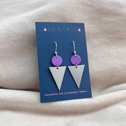 LOLA TRIANGLE EARRINGS (SILVER) - VARIOUS COLOURS
