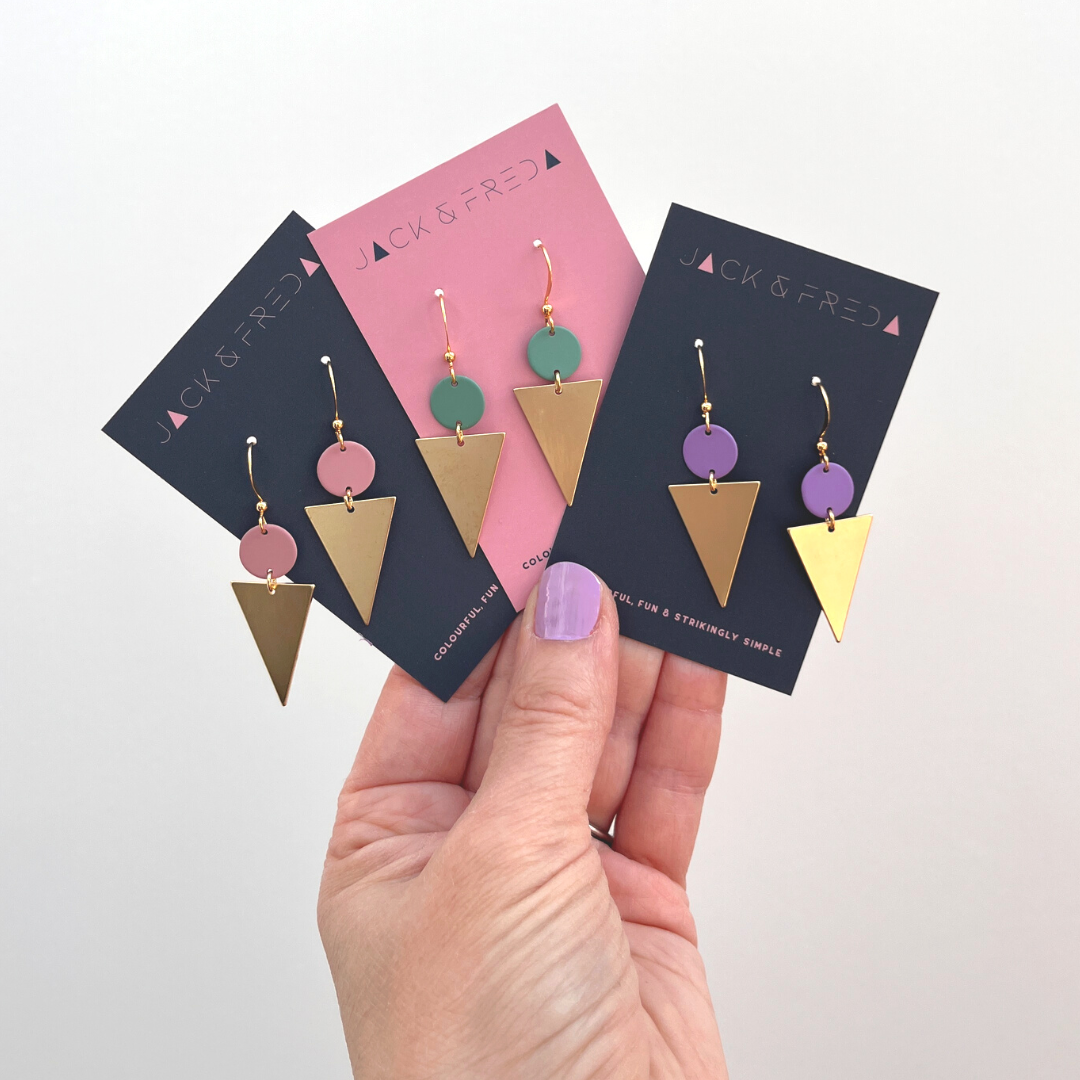 NEW! LOLA TRIANGLE EARRINGS - GOLD