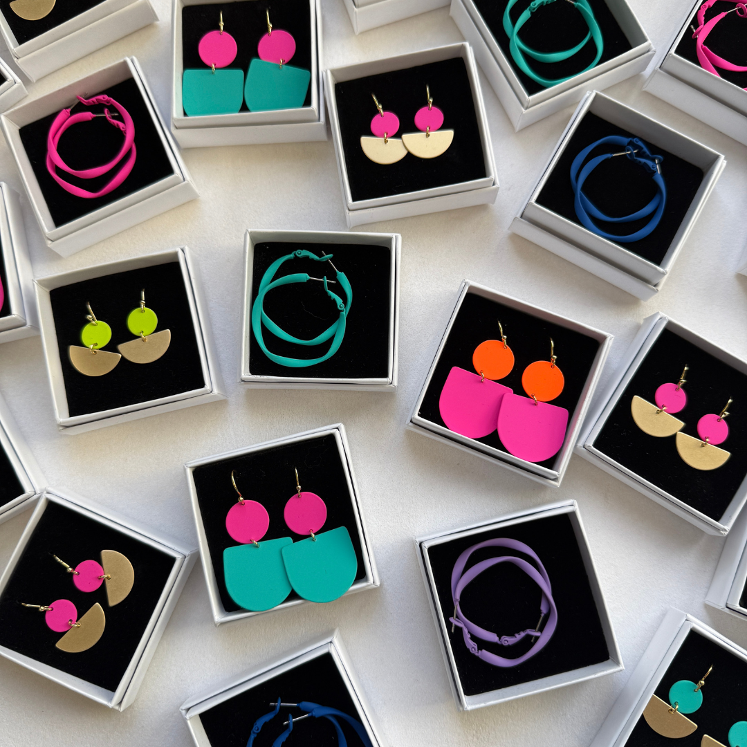 Coloured Disc earrings