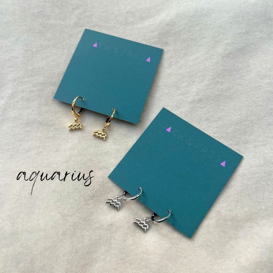 ZODIAC HUGGIES - AQUARIUS (SILVER OR GOLD)
