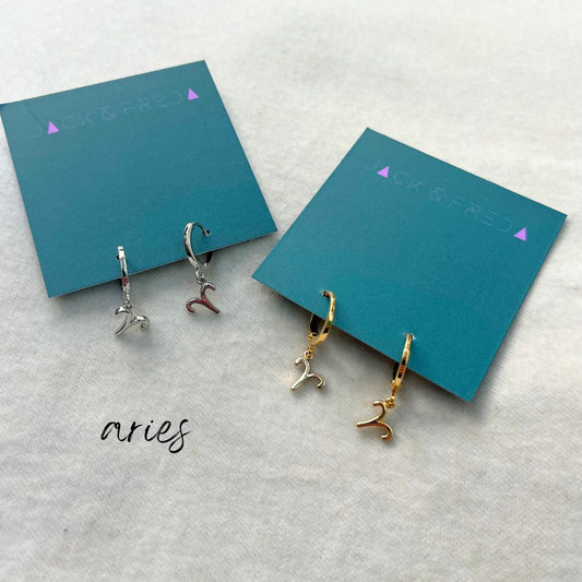 ZODIAC HUGGIES - ARIES (SILVER OR GOLD)