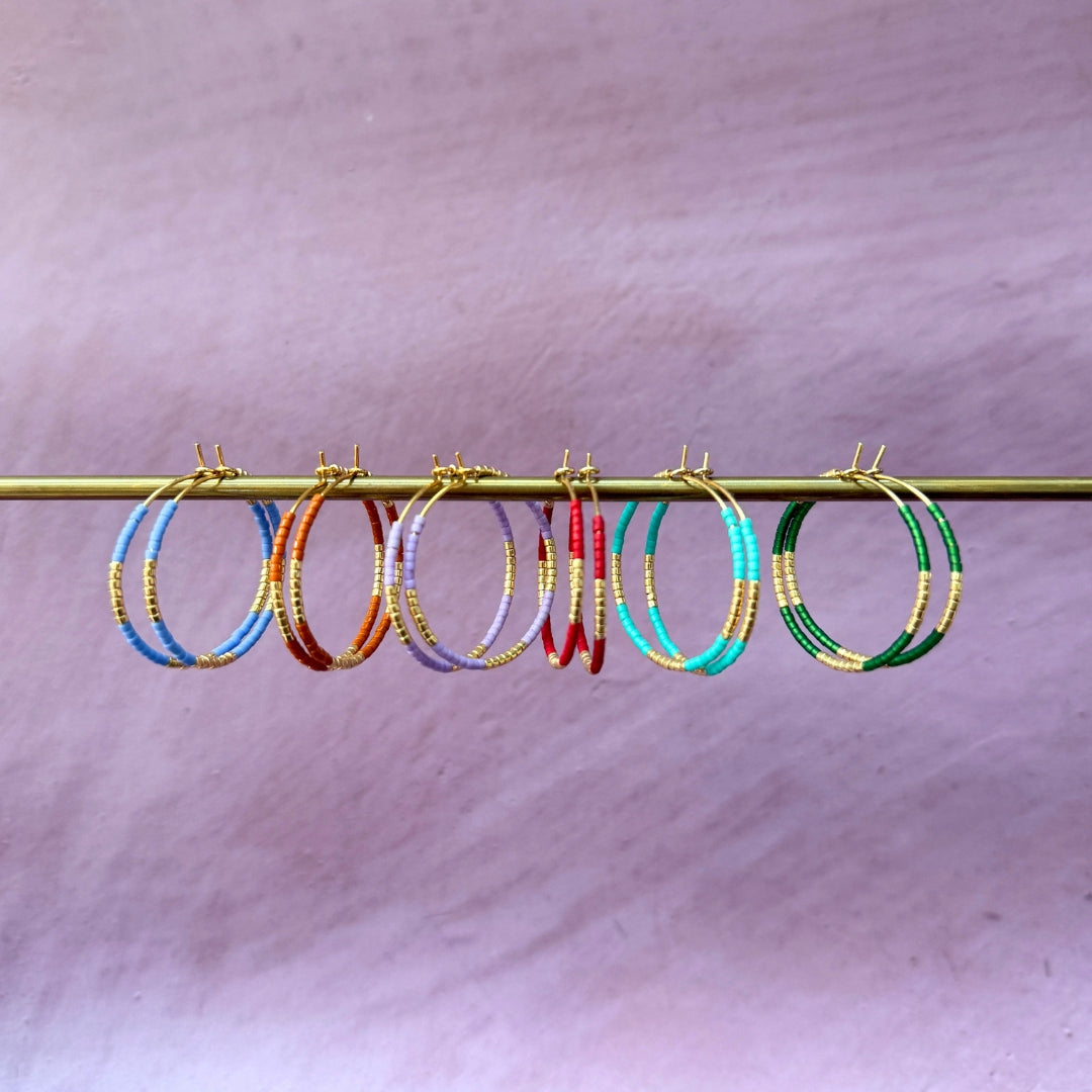NEW! BEADED HOOP EARRINGS