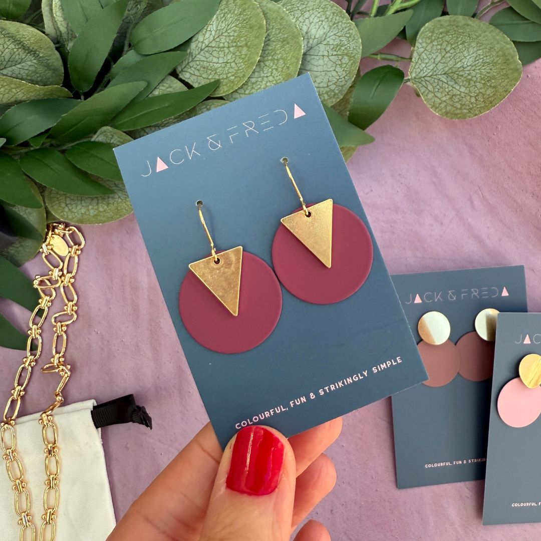 COLOURED DISC EARRINGS - VARIOUS COLOURS