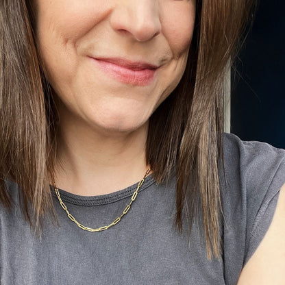 LINK CHAIN NECKLACE - SILVER OR GOLD