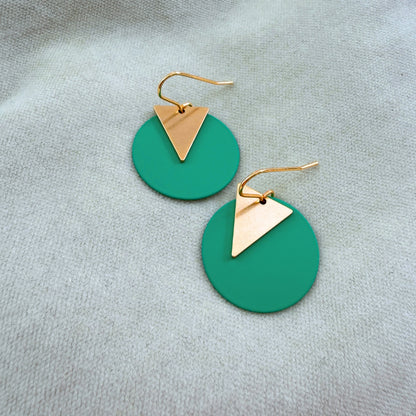 COLOURED DISC EARRINGS