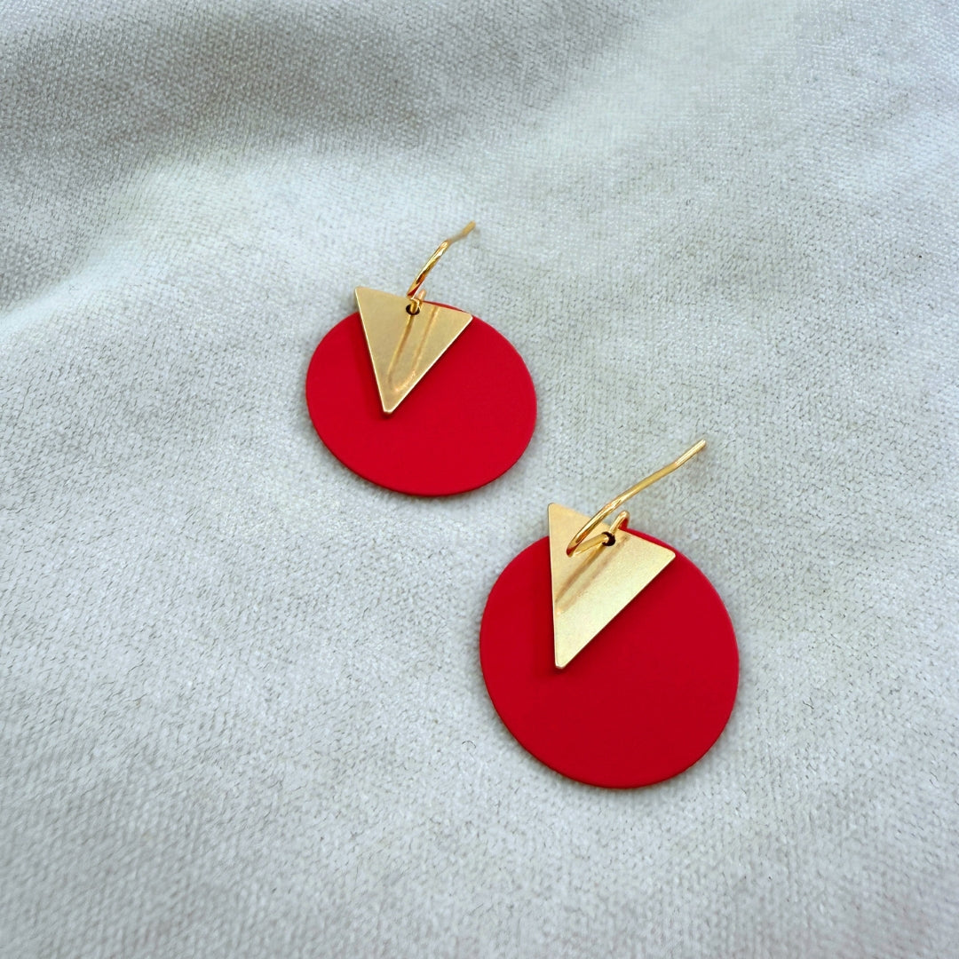 COLOURED DISC EARRINGS