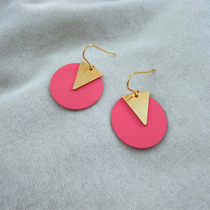 COLOURED DISC EARRINGS