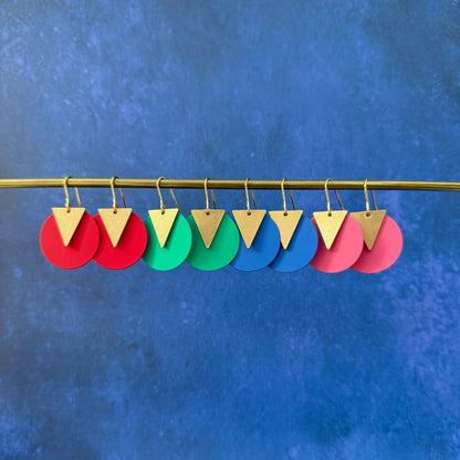 COLOURED DISC EARRINGS