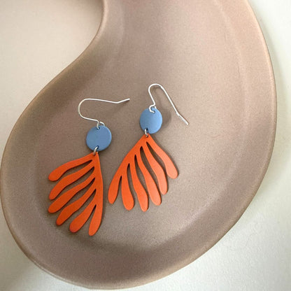ORANGE & PERIWINKLE CORAL EARRINGS