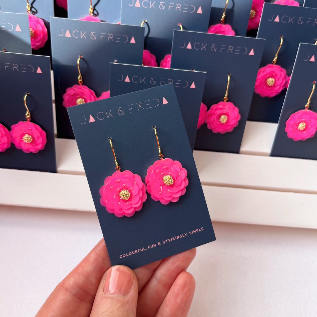 NEW! SEQUINNED FLOWER EARRINGS - 2 COLOURS