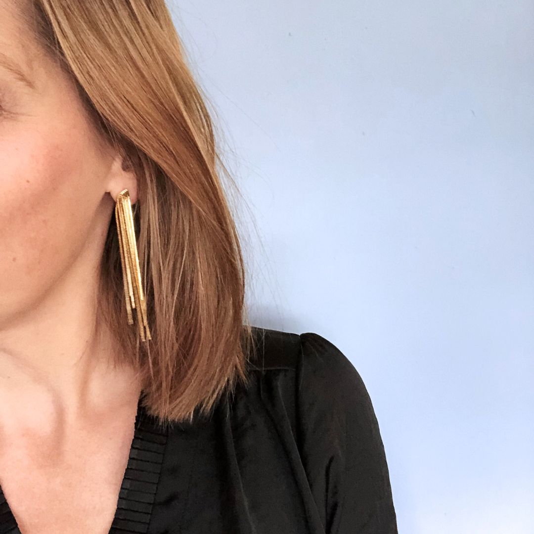 METALLIC TASSEL EARRINGS - SILVER & GOLD