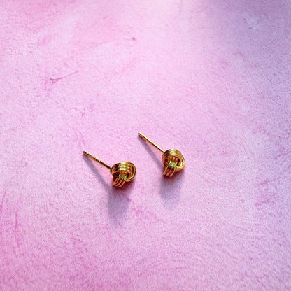 GOLD PLATED TWISTED KNOT STUDS