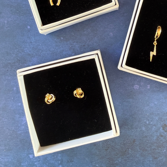 GOLD PLATED TWISTED KNOT STUDS