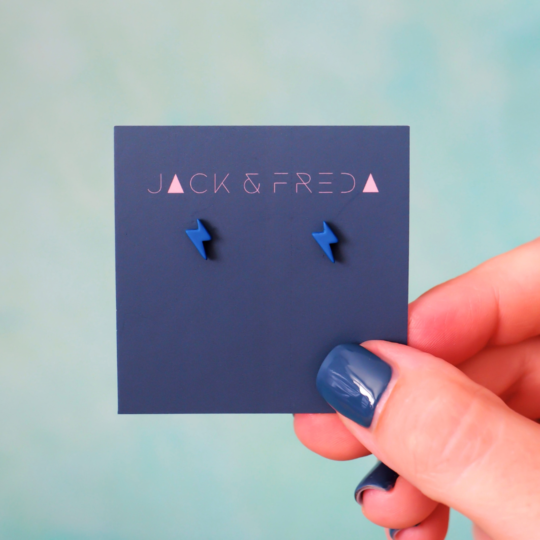 TINY LIGHTNING BOLT STUDS