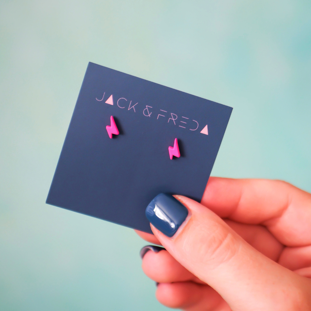 TINY LIGHTNING BOLT STUDS