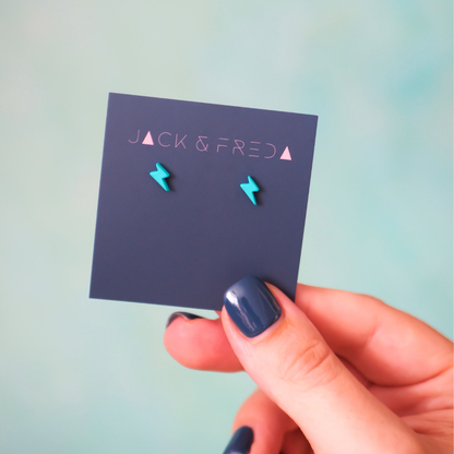 TINY LIGHTNING BOLT STUDS