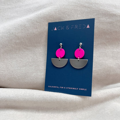 NEW! LOLA SEMI-CIRCLE STUDS - SILVER