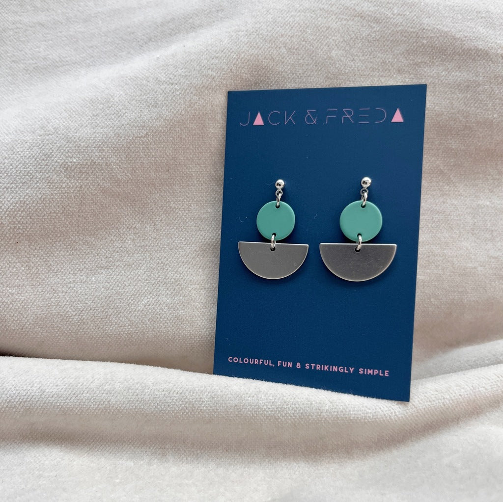 NEW! LOLA SEMI-CIRCLE STUDS - SILVER