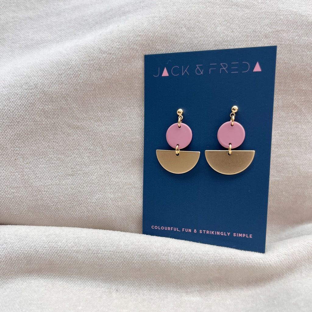 NEW! LOLA SEMI-CIRCLE STUDS - GOLD