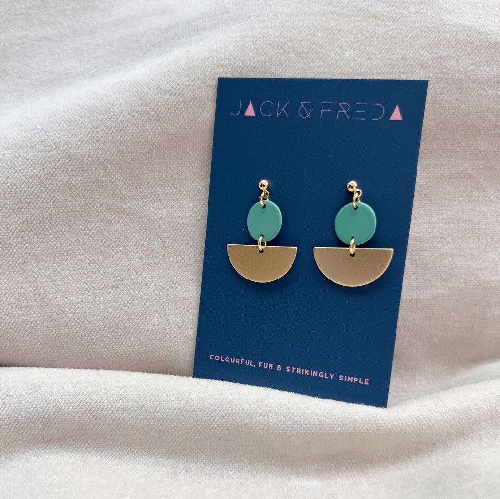 NEW! LOLA SEMI-CIRCLE STUDS - GOLD