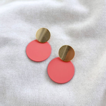 CIRCLE DISC EARRINGS - VARIOUS COLOURS