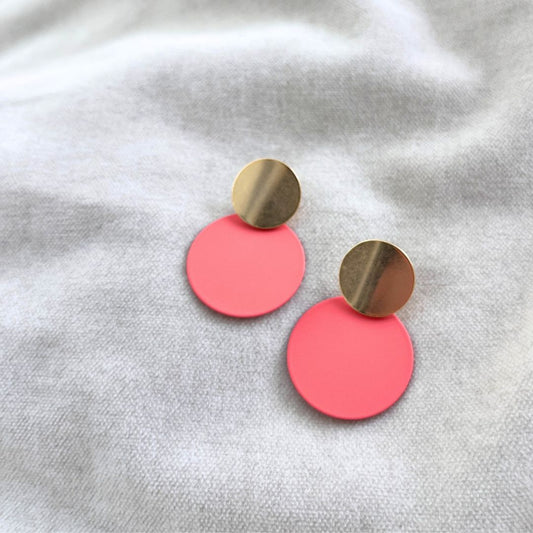 NEW! CIRCLE DISC EARRINGS - VARIOUS COLOURS