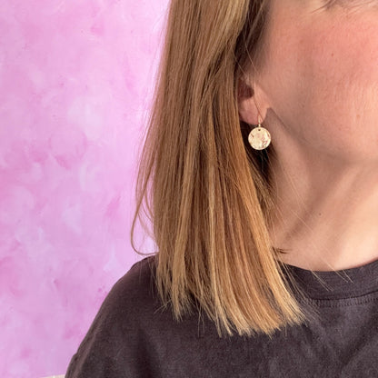MINI HAMMERED DISC EARRINGS