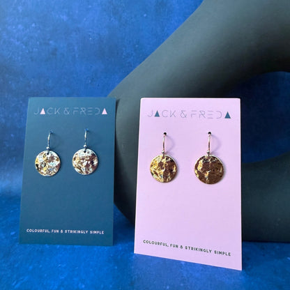 MINI HAMMERED DISC EARRINGS