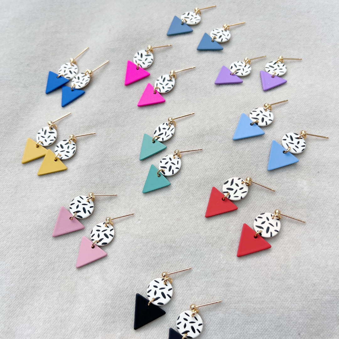 MINI MEMPHIS STUD EARRINGS - VARIOUS COLOURS
