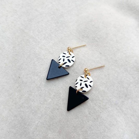 MINI MEMPHIS STUD EARRINGS - BLACK