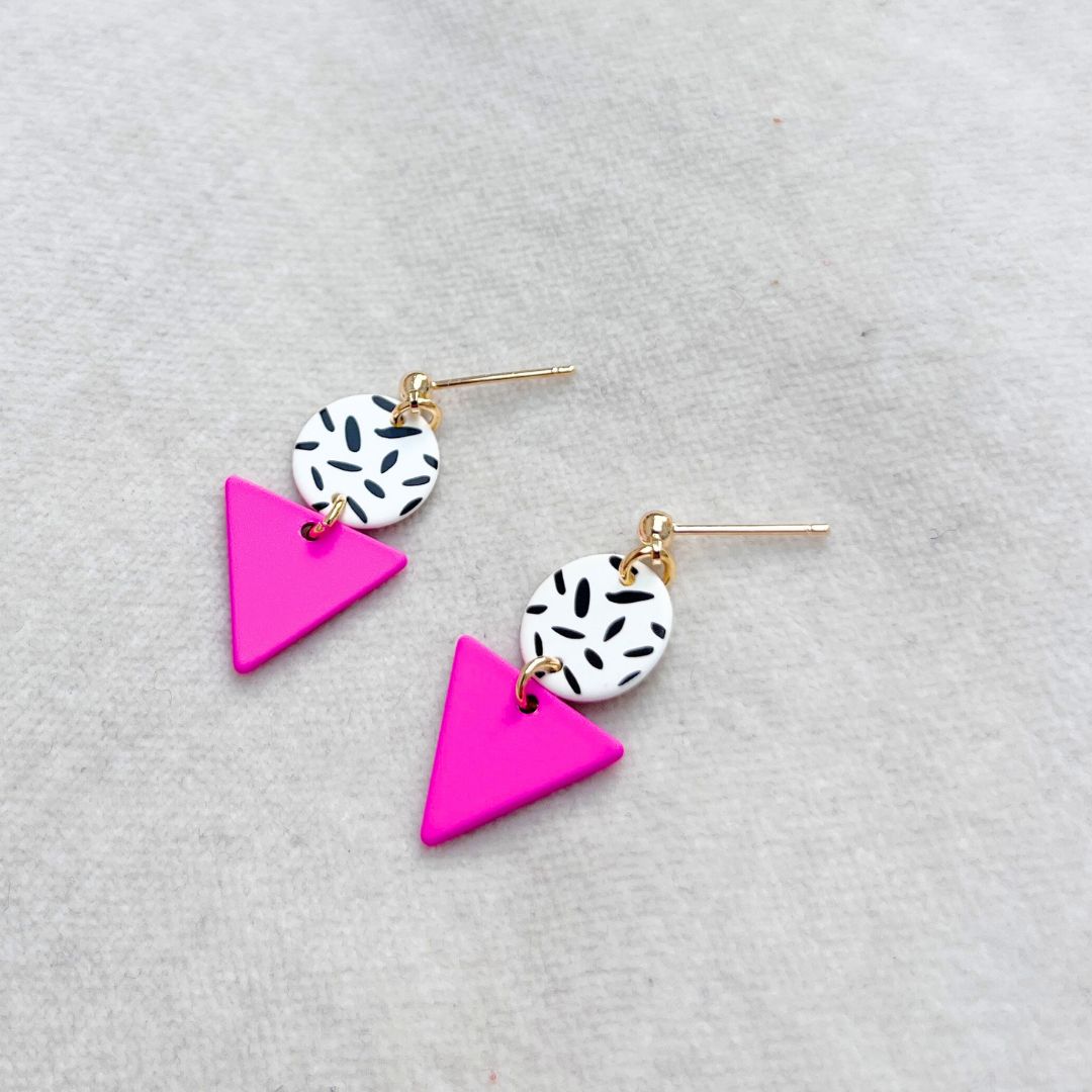 MINI MEMPHIS STUD EARRINGS - VARIOUS COLOURS