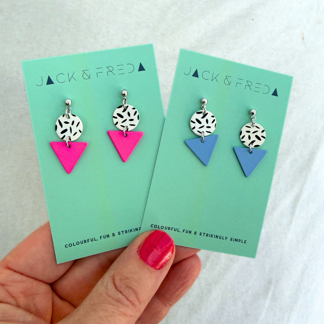 MINI MEMPHIS STUD EARRINGS - VARIOUS COLOURS