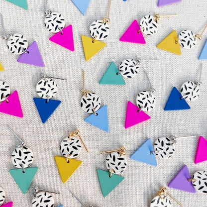 MINI MEMPHIS STUD EARRINGS - VARIOUS COLOURS