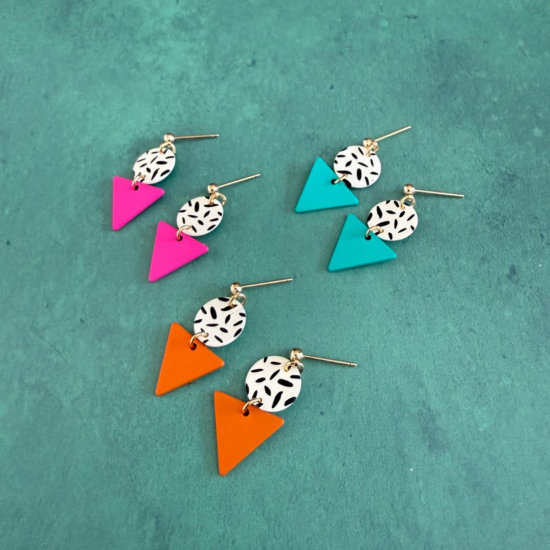 MINI MEMPHIS STUD EARRINGS - VARIOUS COLOURS
