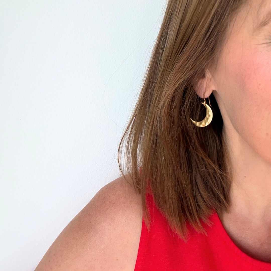 NEW! HAMMERED MOON & STAR EARRINGS